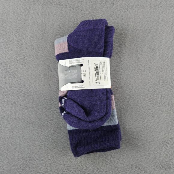 Smartwool Women's Size M Medium 7-9.5 Cushion Crew Socks Stripe Purple - Picture 2 of 6